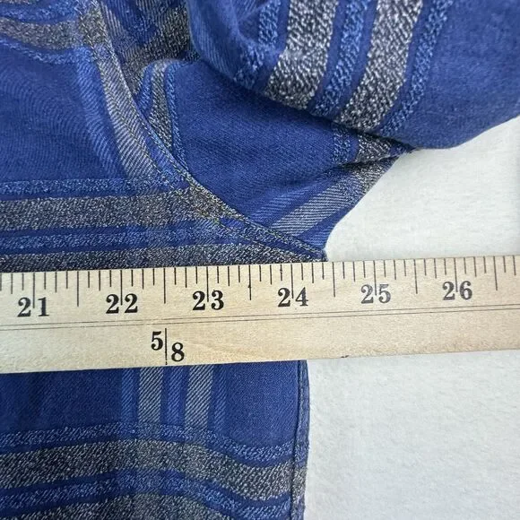 32 Bar Blues Shirt Mens Large Blue Plaid Textured Long Sleeve Button Down Shirt - Picture 2 of 13